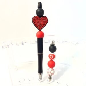 Valentine Heart Pen & Keychain Set